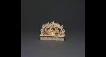 Konstsmide kersthuisje buiten tafereel bos kerstman op slee met rendieren hout