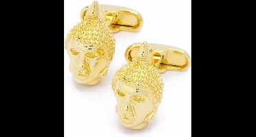 Manchetknopen - Buddhahoofd Zen Yoga Goud