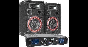 DJ set - 500W DJ set met versterker, speakers en luidsprekerkabel. Perfect voor de startende DJ!