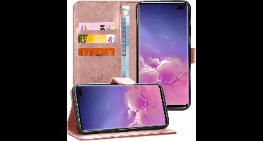 Hoesje geschikt voor Samsung S10 Plus - Book Case Kunstleer Wallet Roségoud