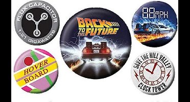 Pyramid International Back to the Future Pin-Back Buttons 5-Pack DeLorean Pins & Brooches