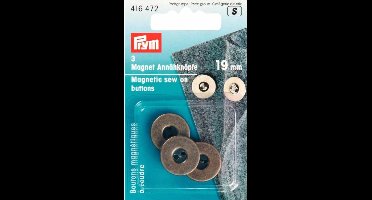 Magneetknoop aannaaibaar 19mm zilverkleurig