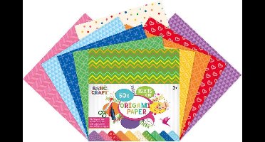 Origami papier | 15 x 15 CM | 50 vellen | 5 verschillende designs | vouwblaadjes | met printjes op papier | knutselpapier voor kinderen