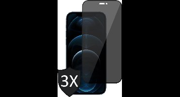 Privacy Screenprotector geschikt voor iPhone 12 Pro Max - 3x FullGuard Screen Protector