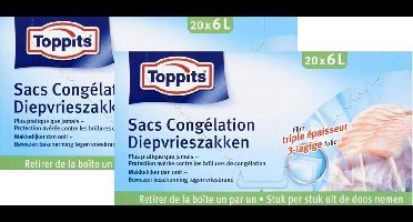 Toppits Diepvrieszakjes 6 liter 40 zakjes (2x20)