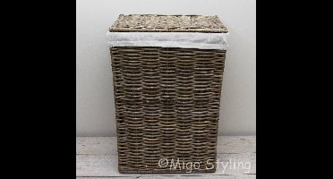 Wasmand-Rechthoek-48x38xH66-Met binnenzak-Riet-Rotan