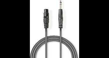 Nedis COTH15110GY15 Gebalanceerde Xlr-audiokabel Xlr 3-pins Female - 6,35 Mm Male 1,5 M Grijs