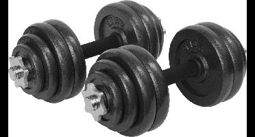 Verstelbare Dumbbell set 30 kg met koffer - Gietijzeren gewichten - 2x 15 kg