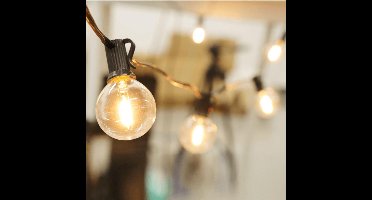 Solar tuinverlichting - prikkabel 'Chain' - 50 led filament lampen - Warm wit licht - Buitenlampen op zonne-energie