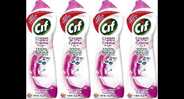Cif Crème Pink Flower Schuurmiddel - 4 x 750 ml