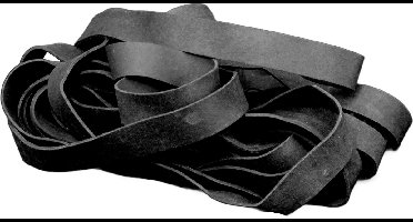 1 kg - Elastiek - Zwart - diameter 120mm - breedte 15mm - in zak - ca 95 stuks