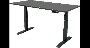 IVOL Elektrisch verstelbaar bureau 140x80 cm Dual motor - Zwart met Antraciet