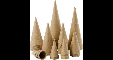 Kegels - Assortiment, h: 4-20 cm, 50 assorti