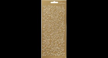 Stickers Goud Sterren - Zelfklevende Ster Stickers - Kerst Stickers - DIY Kaarten Maken - Feestelijke Decoratie Stickers - Scrapbooking Stickers - Glanzende Gouden Stickers - 10x23 cm - 1 Vel