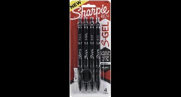 Sharpie - Gelpennen medium punt 0.7mm - Zwart - per 4 verpakt