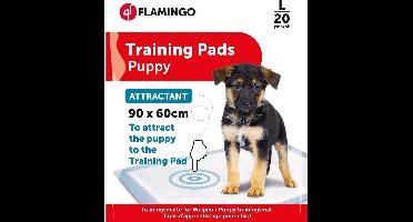 Flamingo Puppy Trainingsmat met Lokstof - Wit - 90 x 60 cm - 20 stuks