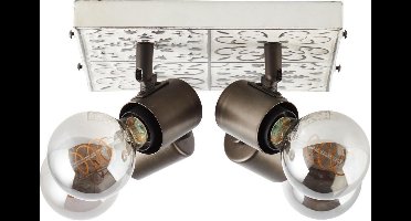 BRILLIANT Vagos spotplaat 4-vlams zwart / wit binnenverlichting, verstralers, rondel | 4x A60, E27, 28W, geschikt voor normale lampen (niet inbegrepen) | A ++ | Draaibare hoofden
