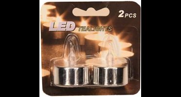 Tealight Led Batt. Silver 2pc/cardincl Cr2032 Batt