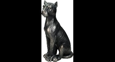 Wants&Needs Ornament Leopard Polyresin Zwart 20 X 14 X 35.5