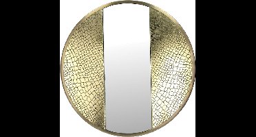 Wants&Needs - Spiegel - Krokodillenprint - Metaal - Goud - diameter45cm