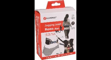 Flamingo hardloopriem hond – heupriem hond – jogginglijn hond met opbergvak – verstelbare hondenlijn Rono Blauw