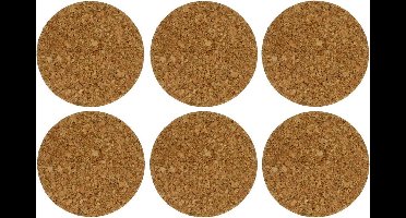 Cosy & Trendy Kurk Glasonderzetter - Ø9,5x(H)0,3cm ( Set van 6 )