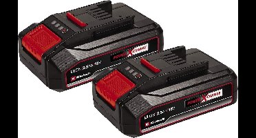 Einhell Twinpack 2.5 Ah Accu - Power X-Change - 18 V/Li-Ion - 2x 2.5 Ah accu - Max. vermogen: 750 W - Active Accu Management Systeem