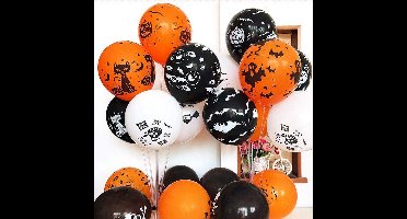 Halloween ballonnen - Decoratie met pompoen, vleermuizen, geest, schedel en spinnenweb