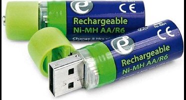 Gembird AA Oplaadbare Batterijen (USB)