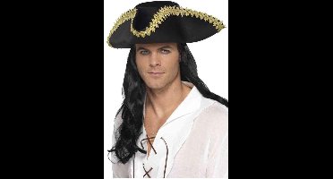 Smiffys - Pirate Kostuum Hoed - Zwart