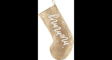 Rustic Christmas – Jute sok met opdruk Mommy