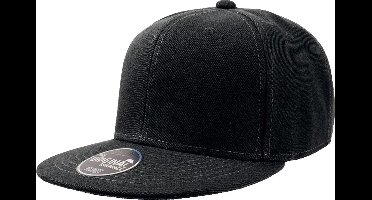 Atlantis Kinderen/Kinderen Flat Visor 6 Panel Snap Back Cap (Pakket van 2) (Zwart)