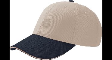 Atlantis Sport Sandwich 6 Panel Baseball Cap (Pakket van 2) (Ecru/Navy)