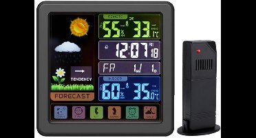Weerstation draadloos binnen buiten met thermometer / atoomklok