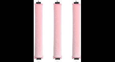 Allecto Plus - Krullen zonder hitte: 3 stuks grote krullers voor volume en krul - roze, 's nachts te gebruiken