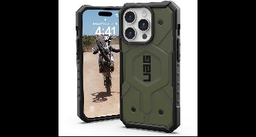 Urban Armor Gear Pathfinder Hoesje geschikt voor Apple iPhone 15 Pro | Compatible met MagSafe | Olive