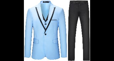 Allthemen Slank Driedelig Herenpak - Colorblock - XXL