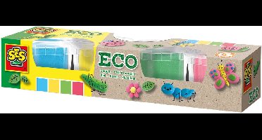 SES Creative - Eco Klei - Basiskleuren (4x90g) - Vegan en Glutenvrij - Herbruikbaar - Uitwasbaar - Vanaf 2 jaar