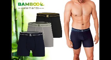 Bamboo Elements Boxershort Heren - 3 Pack - Donker Assorti XXL - Boxershorts - Bamboo Boxershort Heren