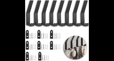 Boraboi® Praktische set van 8 garderobehaken voor veelzijdige montage op akoestische panelen