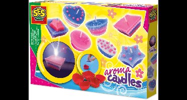 SES Creative - Hobby Pink - Geurkaarsen - Knutselen Meisjes - Kaarsen Maken - 5 Vormpjes en 3 Kleuren - Vanaf 6 jaar