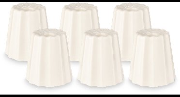 vtwonen Kandelaar Set van 6 - Kaarsenhouder van Keramiek - Wit - 5.6x6cm