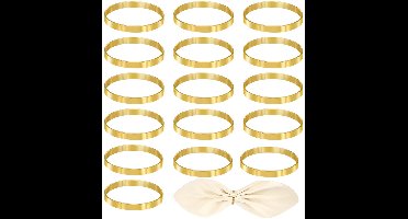 Boraboi® Set van 16 Luxe Gouden Servetringen voor Diverse Feestelijke Gelegenheden