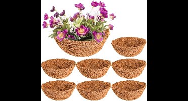 Boraboi® 8 Stuks Ronde Kokosvezel Inzetstukken voor Hangmanden en Plantenbakken, 30 cm Diameter