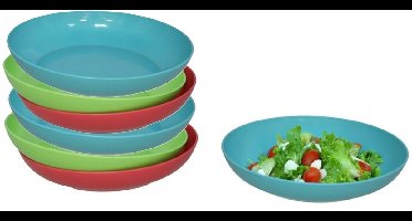Gerimport Picknick/camping borden set - 12x stuks - multi kleuren - kunststof - herbruikbaar