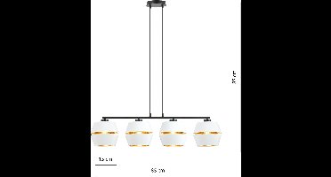 Ledl PIANO 4 Hanglamp Wit / Goud