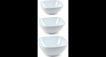 Plasticforte voedsel serveerschalen - set 12x - wit - kunststof - in 3 formaten