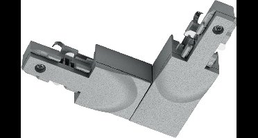 Spanningsrail Doorverbinder - DUOLINE - Hoek L Connector - Aarde Buiten - 2 Fase - Mat Titaan