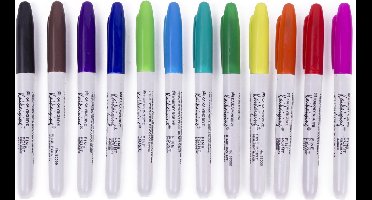 Benson 12-delige set permanente viltstiften - fijne punten - kleurrijk - veelzijdig gebruik