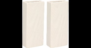 Gerimport Waterverdamper - 4x - ivoor wit - keramiek - 400 ml - radiatorbak luchtbevochtiger - 7,4 x 17,7 cm